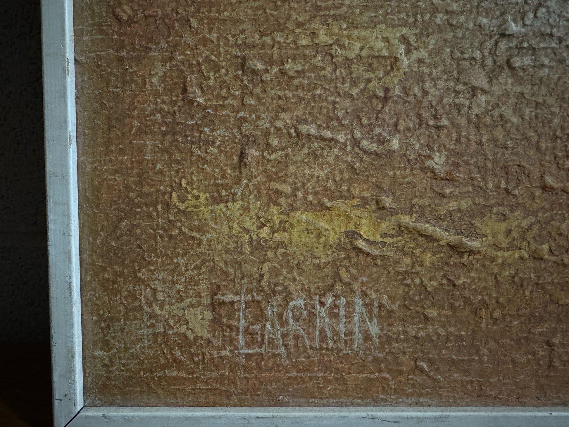 Original antique painting, signed LARKIN, oil on canvas