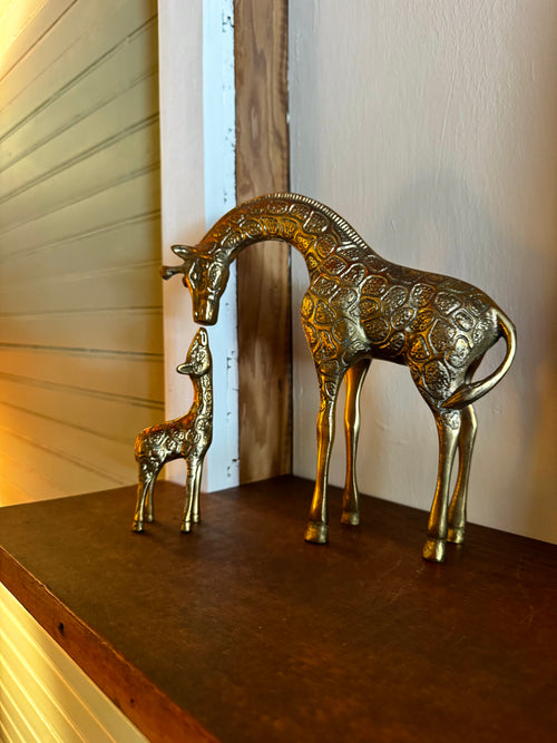 Mid Century Brass Giraffes (set of 2)