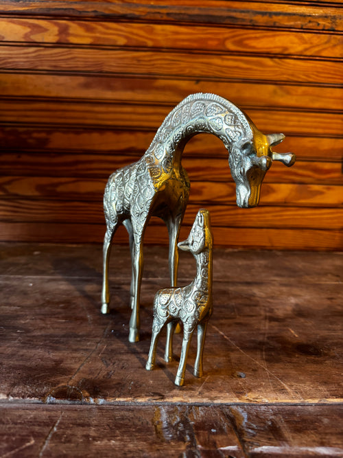 Mid Century Brass Giraffes (set of 2)