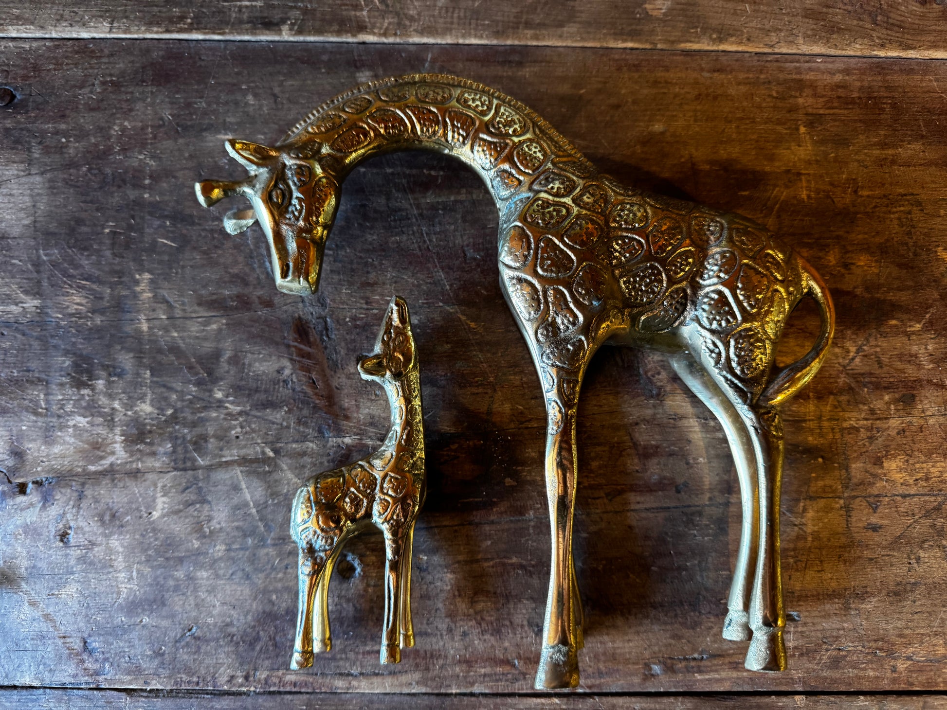 Mid Century Brass Giraffes (set of 2)