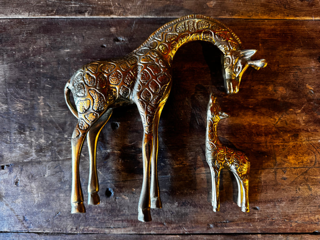 Mid Century Brass Giraffes (set of 2)
